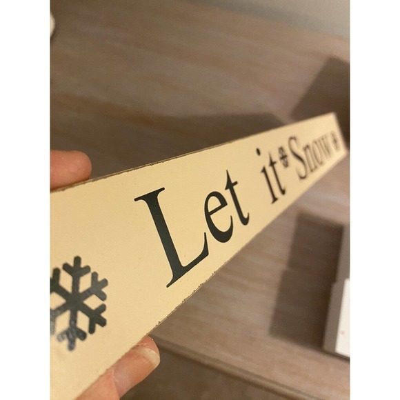 LOT of 4 Christmas Wooden Box Signs Tabletop Decor Wall Art Holiday Hanging Sign - Picture 5 of 6